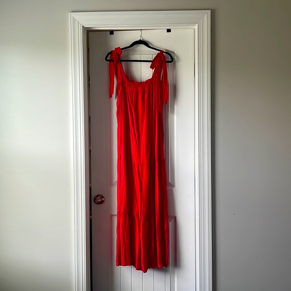 NWT Red Maxi with bow straps